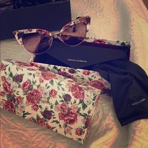 Dolce & Gabbana red floral sunglasses